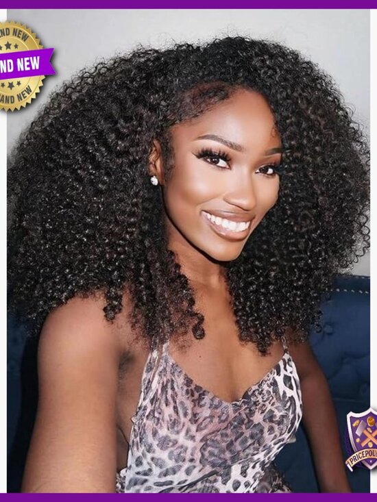 20 Inch Human Hair Half Wig Glueless Curly 220 Density Beginner Friendly main image 5